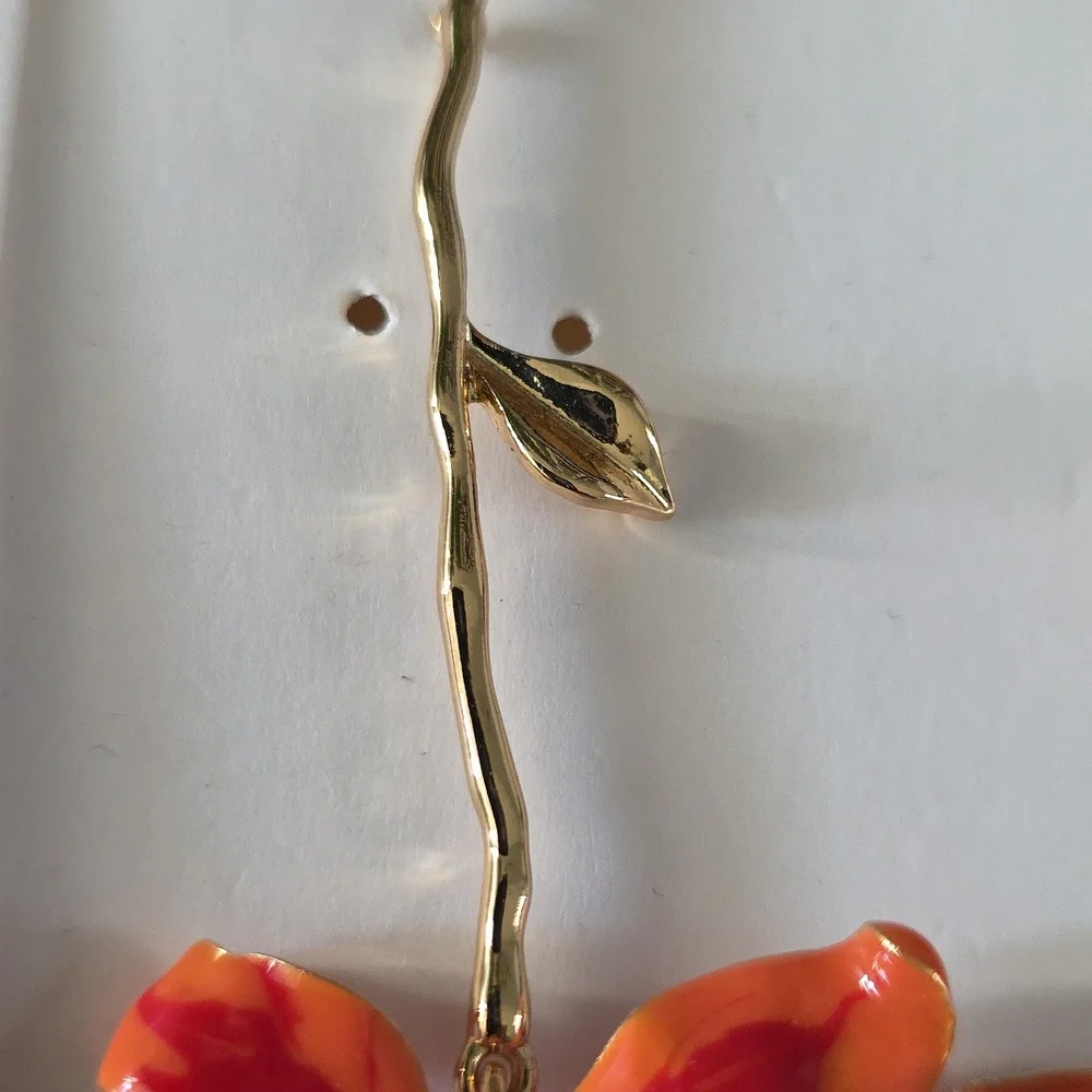 ZARA Stem Flower Earrings - Picture 9 of 15